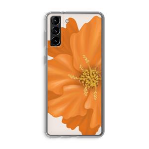 CaseCompany Orange Ellila flower: Samsung Galaxy S21 Plus Transparant Hoesje