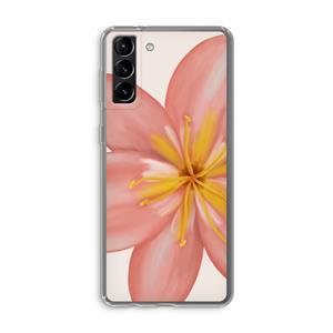 CaseCompany Pink Ellila Flower: Samsung Galaxy S21 Plus Transparant Hoesje