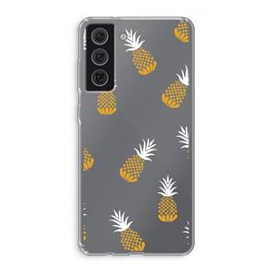 CaseCompany Ananasjes: Samsung Galaxy S21 FE Transparant Hoesje
