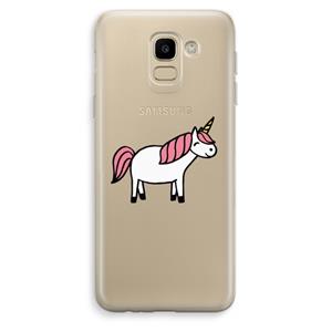CaseCompany Eenhoorn: Samsung Galaxy J6 (2018) Transparant Hoesje
