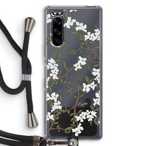 CaseCompany Blossoming spring: Sony Xperia 5 Transparant Hoesje met koord