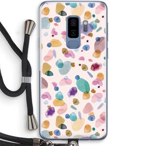 CaseCompany Terrazzo Memphis Pink: Samsung Galaxy S9 Plus Transparant Hoesje met koord