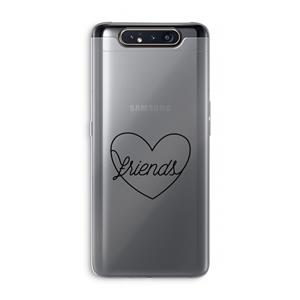 CaseCompany Friends heart black: Samsung Galaxy A80 Transparant Hoesje