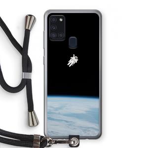 CaseCompany Alone in Space: Samsung Galaxy A21s Transparant Hoesje met koord