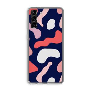 CaseCompany Memphis Shapes Pink: Samsung Galaxy S21 Plus Transparant Hoesje