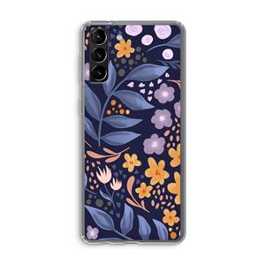 CaseCompany Flowers with blue leaves: Samsung Galaxy S21 Plus Transparant Hoesje
