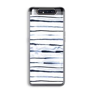 CaseCompany Ink Stripes: Samsung Galaxy A80 Transparant Hoesje