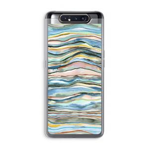 CaseCompany Watercolor Agate: Samsung Galaxy A80 Transparant Hoesje