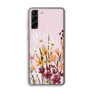 CaseCompany Painted wildflowers: Samsung Galaxy S21 Plus Transparant Hoesje
