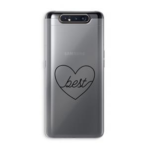 CaseCompany Best heart black: Samsung Galaxy A80 Transparant Hoesje
