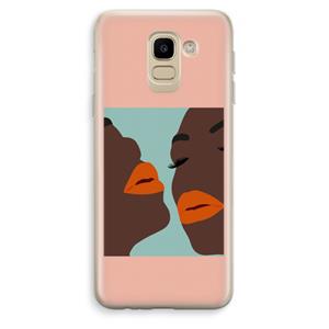 CaseCompany Orange lips: Samsung Galaxy J6 (2018) Transparant Hoesje