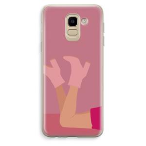 CaseCompany Pink boots: Samsung Galaxy J6 (2018) Transparant Hoesje