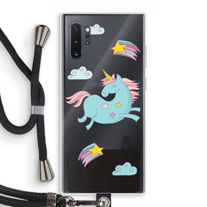 CaseCompany Vliegende eenhoorn: Samsung Galaxy Note 10 Plus Transparant Hoesje met koord