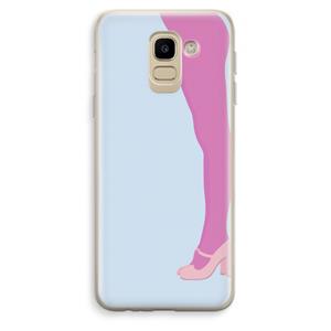 CaseCompany Pink panty: Samsung Galaxy J6 (2018) Transparant Hoesje