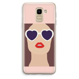 CaseCompany Red lips: Samsung Galaxy J6 (2018) Transparant Hoesje