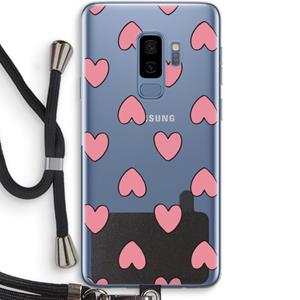 CaseCompany Ondersteboven verliefd: Samsung Galaxy S9 Plus Transparant Hoesje met koord