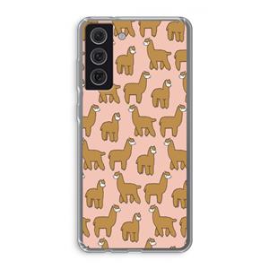 CaseCompany Alpacas: Samsung Galaxy S21 FE Transparant Hoesje