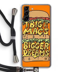 CaseCompany Big Macs Bigger Dreams: Samsung Galaxy S21 Plus Transparant Hoesje met koord