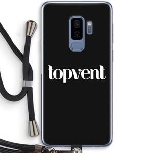 CaseCompany Topvent Zwart: Samsung Galaxy S9 Plus Transparant Hoesje met koord