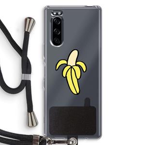 CaseCompany Banana: Sony Xperia 5 Transparant Hoesje met koord