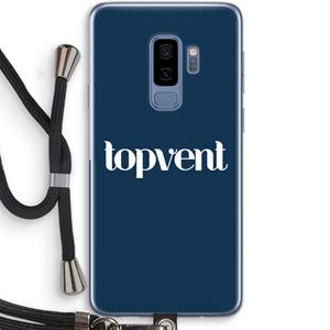 CaseCompany Topvent Navy: Samsung Galaxy S9 Plus Transparant Hoesje met koord