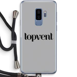 CaseCompany Topvent Grijs Zwart: Samsung Galaxy S9 Plus Transparant Hoesje met koord