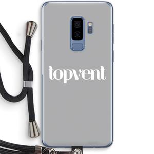 CaseCompany Topvent Grijs Wit: Samsung Galaxy S9 Plus Transparant Hoesje met koord