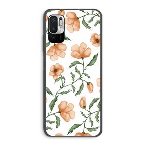 CaseCompany Peachy flowers: Xiaomi Redmi Note 10 5G Transparant Hoesje