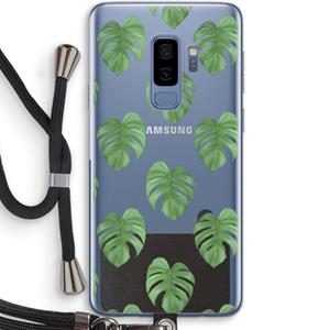 CaseCompany Monstera leaves: Samsung Galaxy S9 Plus Transparant Hoesje met koord