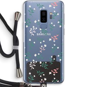 CaseCompany Small white flowers: Samsung Galaxy S9 Plus Transparant Hoesje met koord