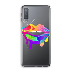 CaseCompany Lip Palette: Samsung Galaxy A7 (2018) Transparant Hoesje