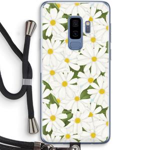 CaseCompany Summer Daisies: Samsung Galaxy S9 Plus Transparant Hoesje met koord