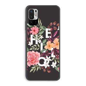 CaseCompany Hello in flowers: Xiaomi Redmi Note 10 5G Transparant Hoesje