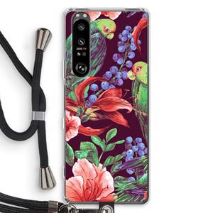 CaseCompany Papegaaien: Sony Xperia 1 III Transparant Hoesje met koord