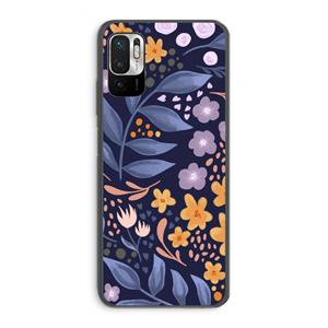 CaseCompany Flowers with blue leaves: Xiaomi Redmi Note 10 5G Transparant Hoesje