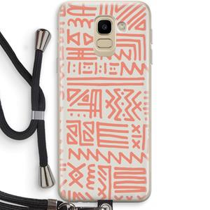 CaseCompany Marrakech Pink: Samsung Galaxy J6 (2018) Transparant Hoesje met koord