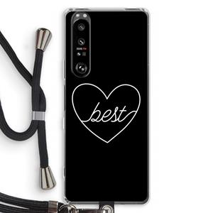 CaseCompany Best heart black: Sony Xperia 1 III Transparant Hoesje met koord