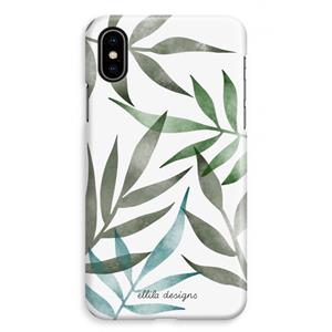 CaseCompany Tropical watercolor leaves: iPhone XS Max Volledig Geprint Hoesje