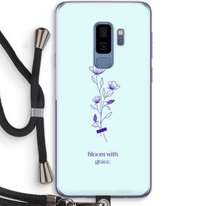 CaseCompany Bloom with grace: Samsung Galaxy S9 Plus Transparant Hoesje met koord