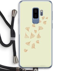 CaseCompany Falling Leaves: Samsung Galaxy S9 Plus Transparant Hoesje met koord