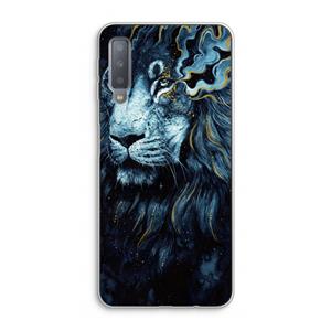 CaseCompany Darkness Lion: Samsung Galaxy A7 (2018) Transparant Hoesje