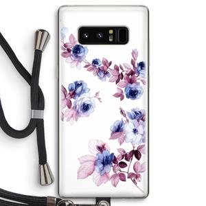 CaseCompany Waterverf bloemen: Samsung Galaxy Note 8 Transparant Hoesje met koord