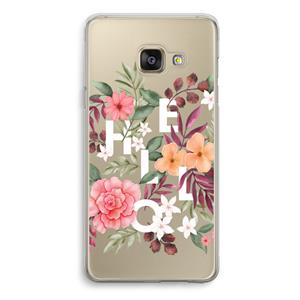 CaseCompany Hello in flowers: Samsung Galaxy A3 (2016) Transparant Hoesje
