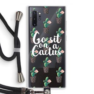 CaseCompany Cactus quote: Samsung Galaxy Note 10 Plus Transparant Hoesje met koord