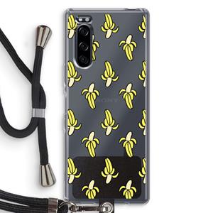 CaseCompany Bananas: Sony Xperia 5 Transparant Hoesje met koord