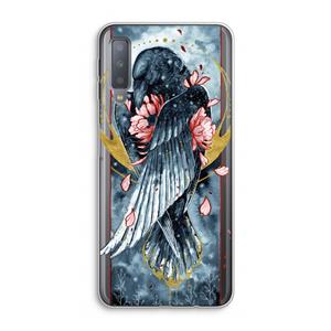 CaseCompany Golden Raven: Samsung Galaxy A7 (2018) Transparant Hoesje