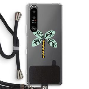 CaseCompany Palmboom: Sony Xperia 1 III Transparant Hoesje met koord