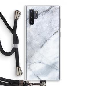 CaseCompany Witte marmer: Samsung Galaxy Note 10 Plus Transparant Hoesje met koord
