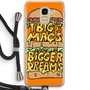 CaseCompany Big Macs Bigger Dreams: Samsung Galaxy J6 (2018) Transparant Hoesje met koord