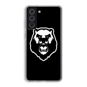 CaseCompany Angry Bear (black): Samsung Galaxy S21 FE Transparant Hoesje